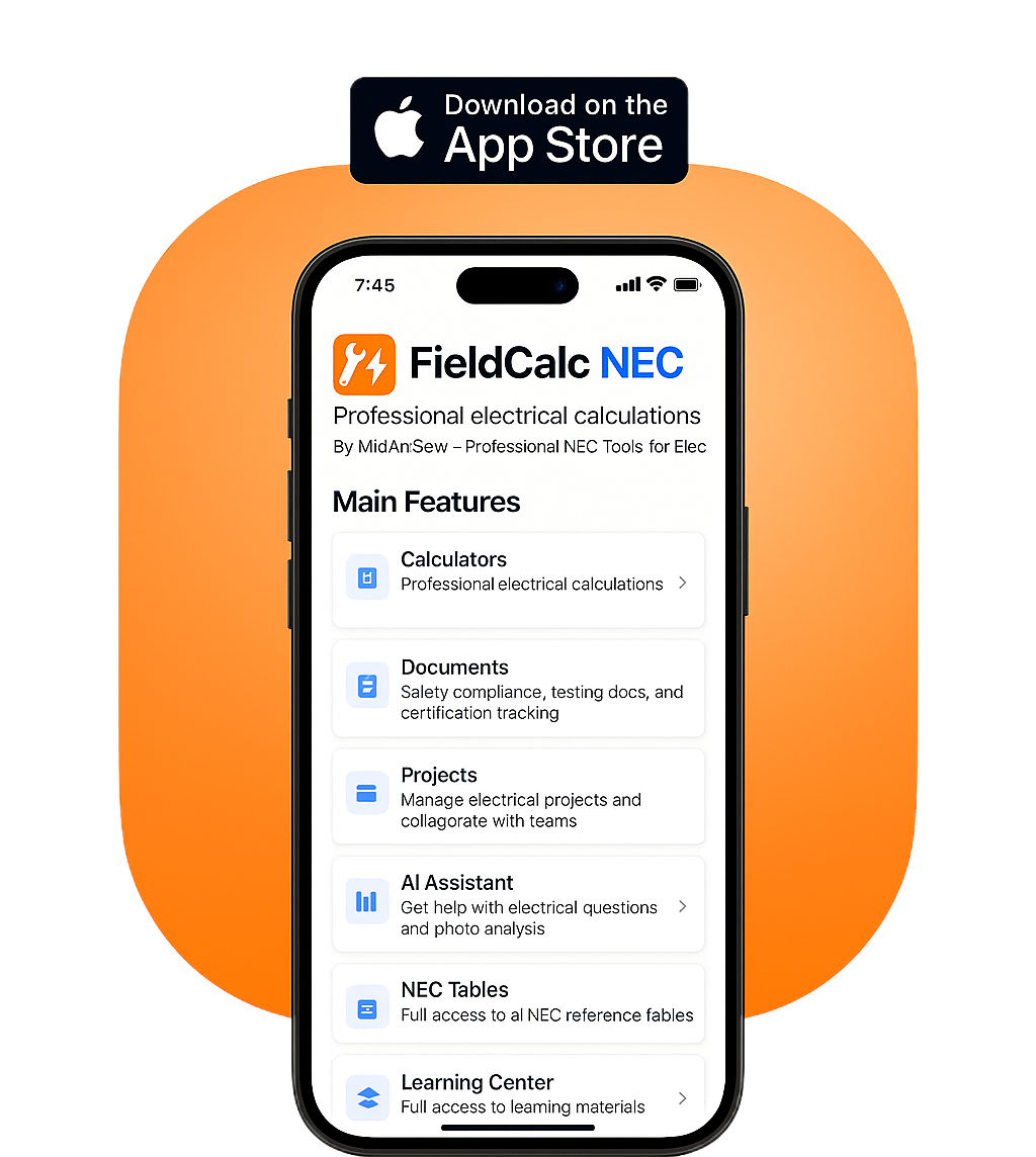 FieldCalc NEC App Screenshot